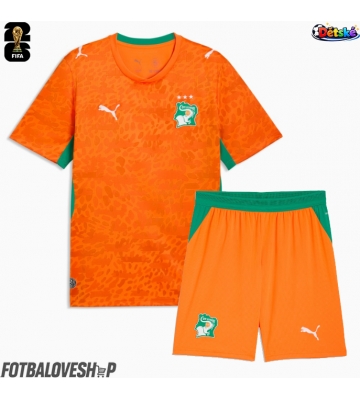 Pobřeží slonoviny Dětské Domácí Dres MS 2026 Krátký Rukáv (+ trenýrky)